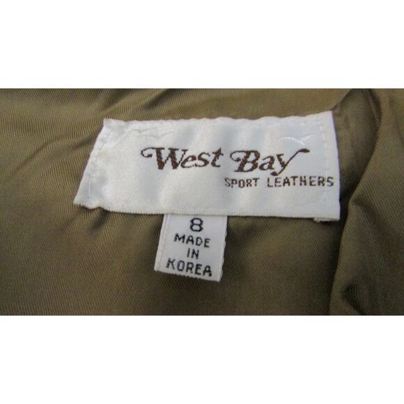 West Bay Leather Womens 2-Pc Suit Set Brown Blazer Jacket M And Skirt Size 8 - Picture 9 of 14